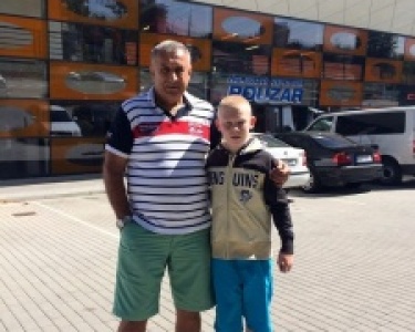Adam (10 let) a Jaroslav Pouzar